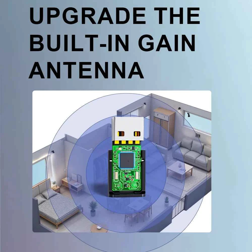 Bluetooth 5.3 Wifi 6 Adapter Mini USB Dongle Wireless Network Card for PC