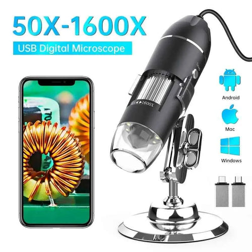 1600X USB Microscope 1080P HD Soldering Microscope with 8 LEDs for Android, Mac, Windows (X4)