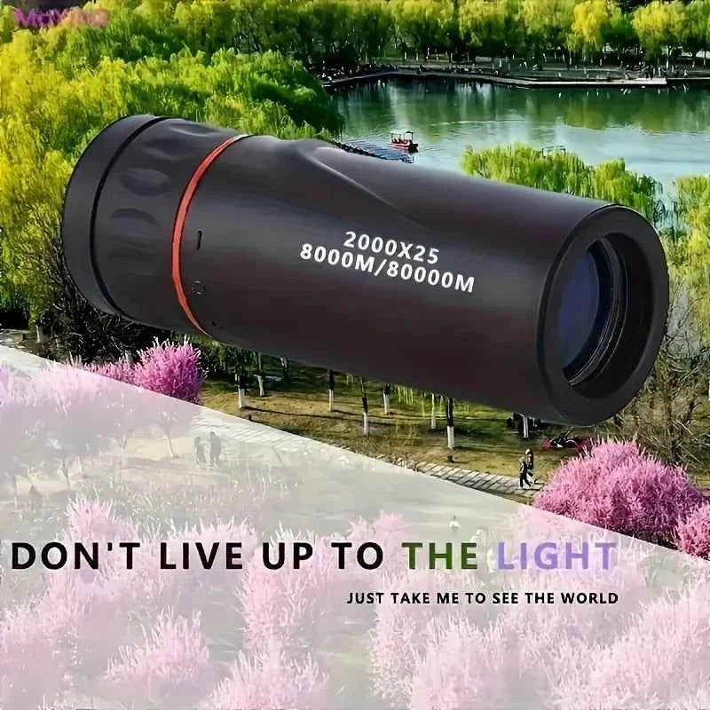 2025 2000X25 HD Monocular Telescope for Travel, Hiking, Fishing, Camping, Stargazing, Concerts & Bird Watching