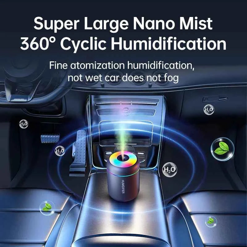 180ML Mini Air Humidifier USB Essential Oil Diffuser for Home, Car, and Bedroom Aromatherapy Lights