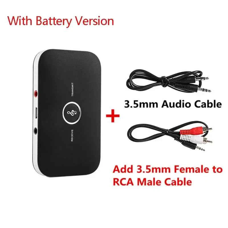 Bluetooth Audio Transmitter Receiver for Car, PC, TV & Headphones - USB Dongle Wireless Adapter with RCA 3.5mm AUX Jack