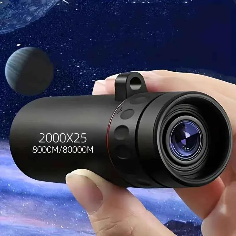 2025 2000X25 HD Monocular Telescope for Travel, Hiking, Fishing, Camping, Stargazing, Concerts & Bird Watching