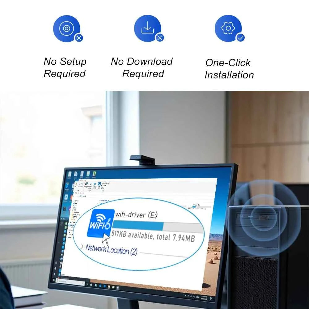 Bluetooth 5.3 Wifi 6 Adapter Mini USB Dongle Wireless Network Card for PC