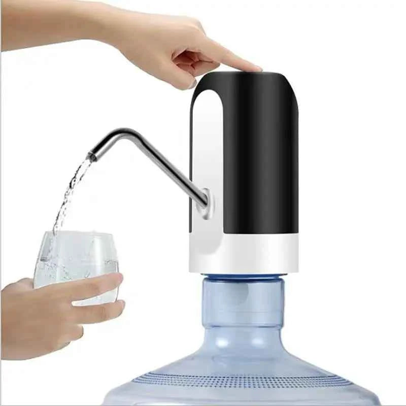 Auto Water Bottle Pump USB Charging One Click Dispenser - 1pc White/Black Drink Pump