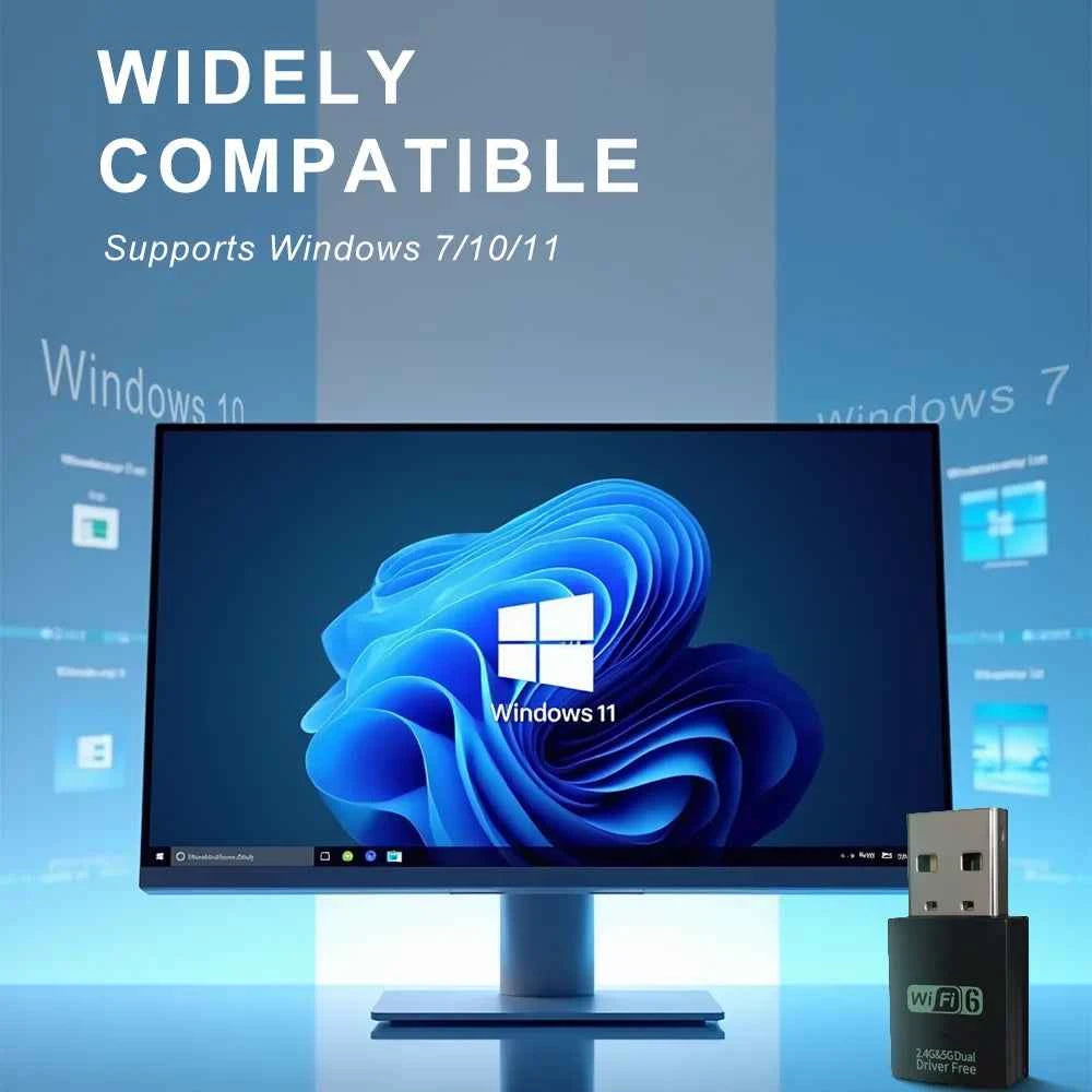 Bluetooth 5.3 Wifi 6 Adapter Mini USB Dongle Wireless Network Card for PC