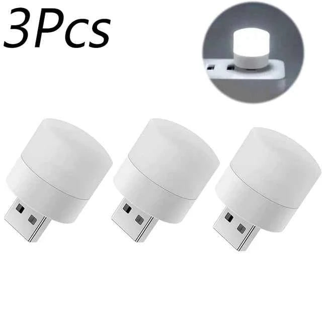 10/1PCS USB Night Light Mini LED Night Light USB Plug Lamp Power Bank Charging USB Book Lights Round Reading Eye Protection Lamp