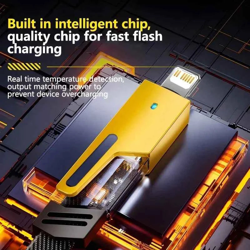 4 in 1 Fast Charging Cable PD 27W for iPhone 15, Samsung, Xiaomi - 65W USB Type C Multi Port Quick Charge Wire